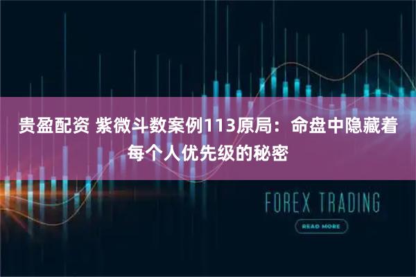 贵盈配资 紫微斗数案例113原局：命盘中隐藏着每个人优先级的秘密