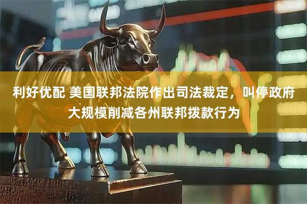 利好优配 美国联邦法院作出司法裁定，叫停政府大规模削减各州联邦拨款行为